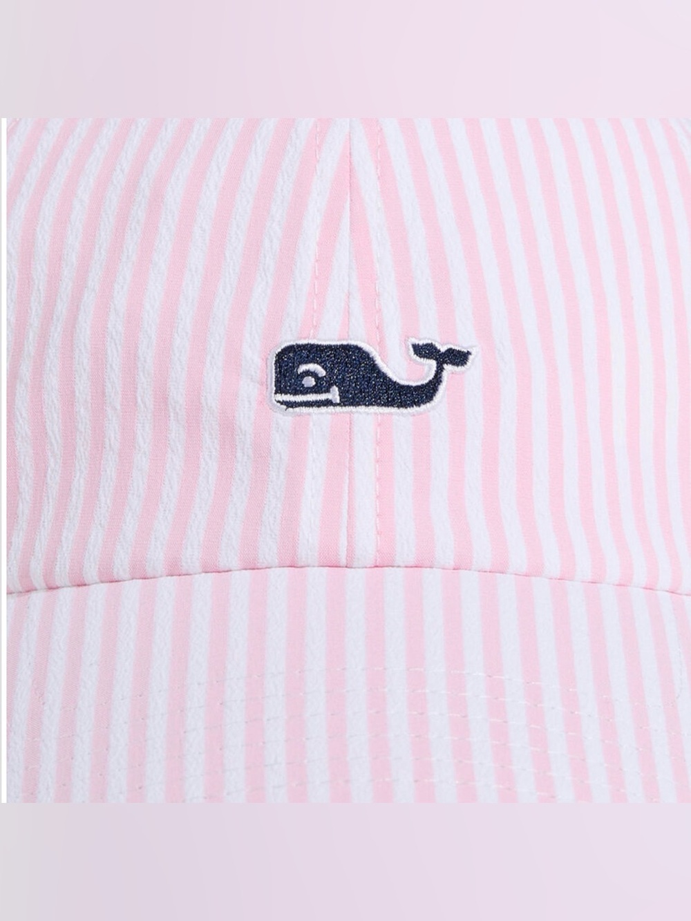Vineyard Vines Pink & White Striped Whale Cap - Picture 2 of 4
